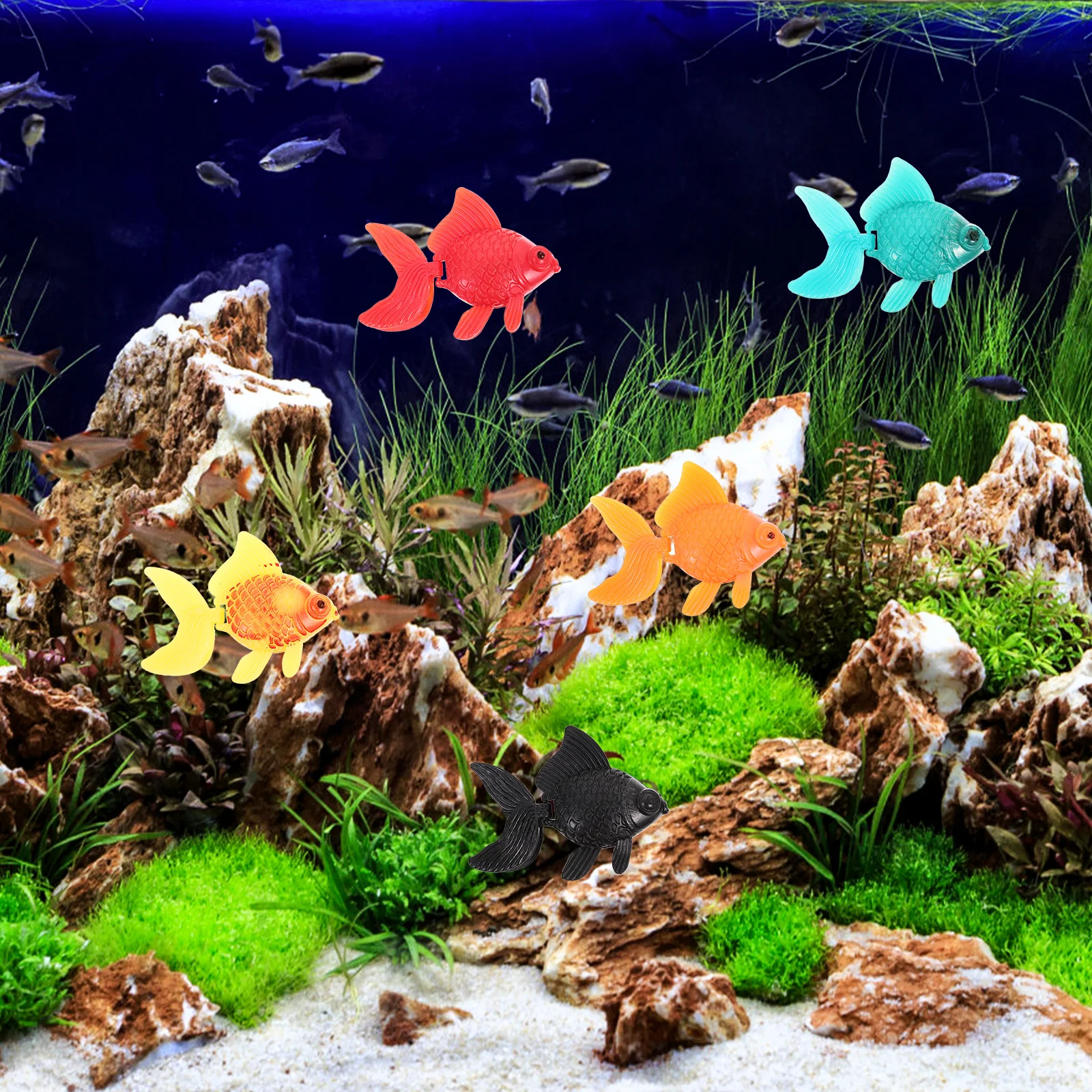 

20 Pcs Goldfish Decorations Plastic Toy Simulation Aquarium Floating Ornaments Artificial Fish Bowl Glodfish Model Kids Bath Toy