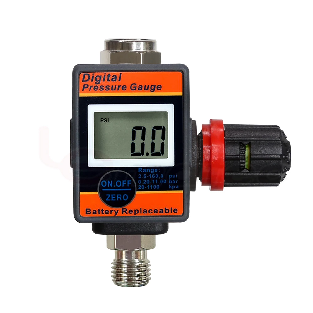 

1/4 "Mini Digital Pressure Regulator, Pneumatic Tool with Air Control Flow Meter