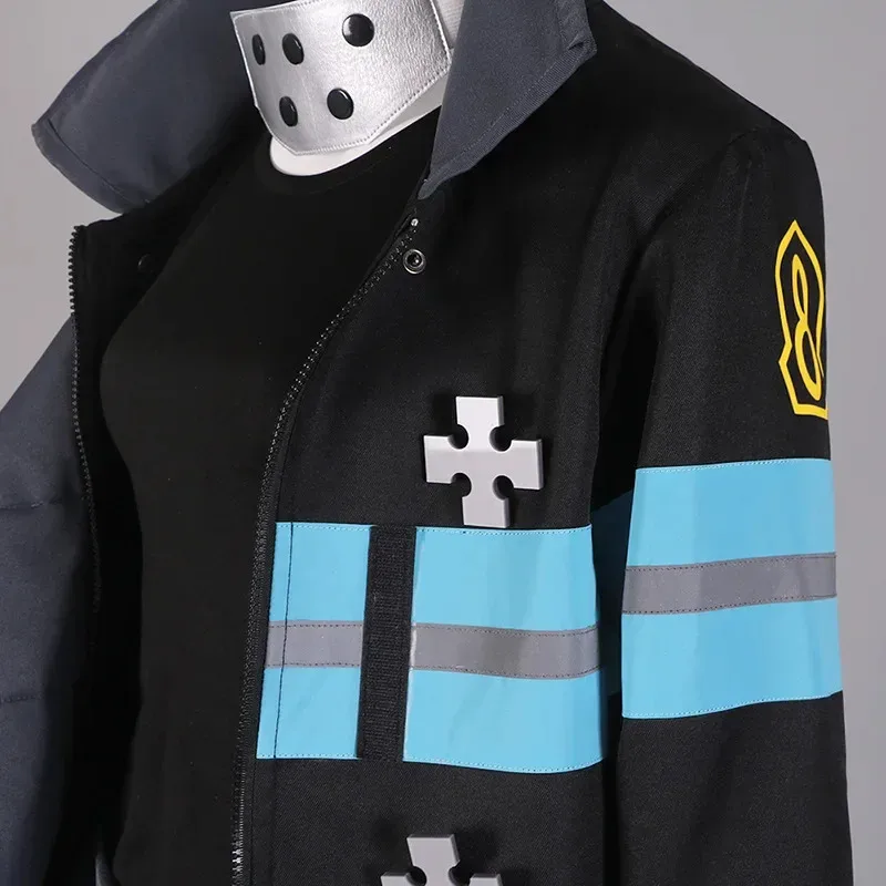 

Аниме Манга Fire Force Shinra Kusakabe Maki Oze Косплей Униформа пожарного Костюм Женское пальто Брюки Жилет Костюм на Хэллоуин; 6'x,9;