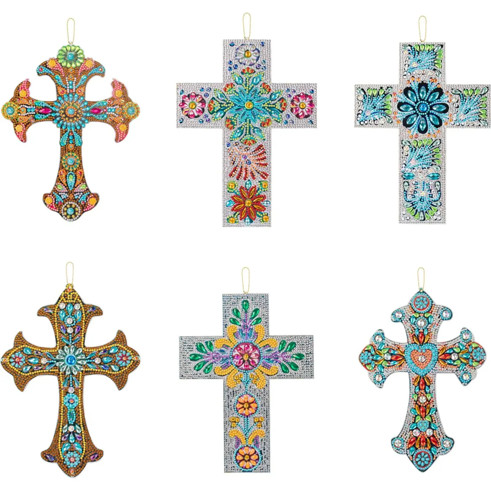 

DIY Алмазная картина крест кулон акриловый горный хрусталь подвесные настенные украшения комплект