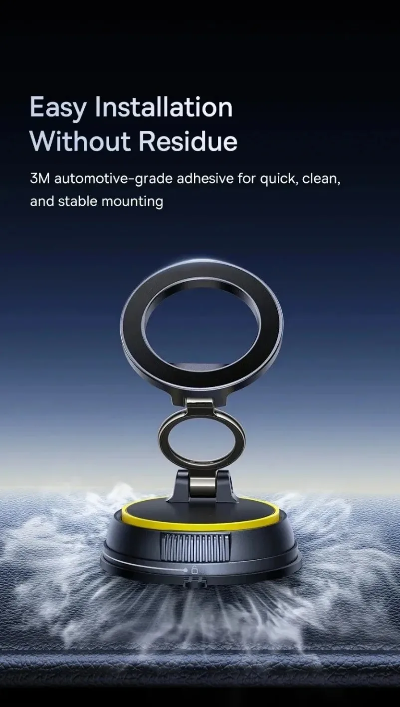 360 ° Rotation Magnetische Auto Telefon Halter Vakuum Saugnapf Stehen Мagnet Halterung Für iPhone 17 ~ 12 Gym/Fahren Vakuum telefon Halterung – Detail 5