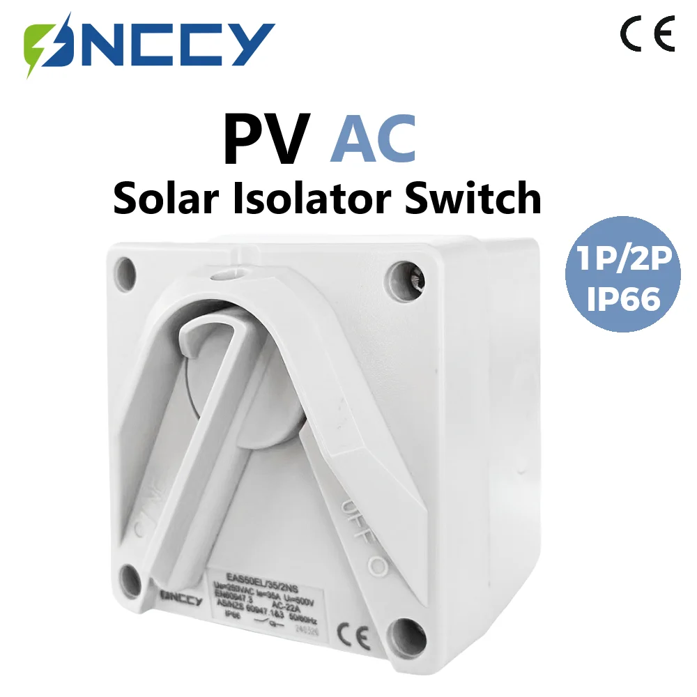 

ONCCY AC Isolation Switch, AC 250V/440V, 1P 2P Disconnector Switches For Solar, ON&OFF Switch,IP66 Waterproof