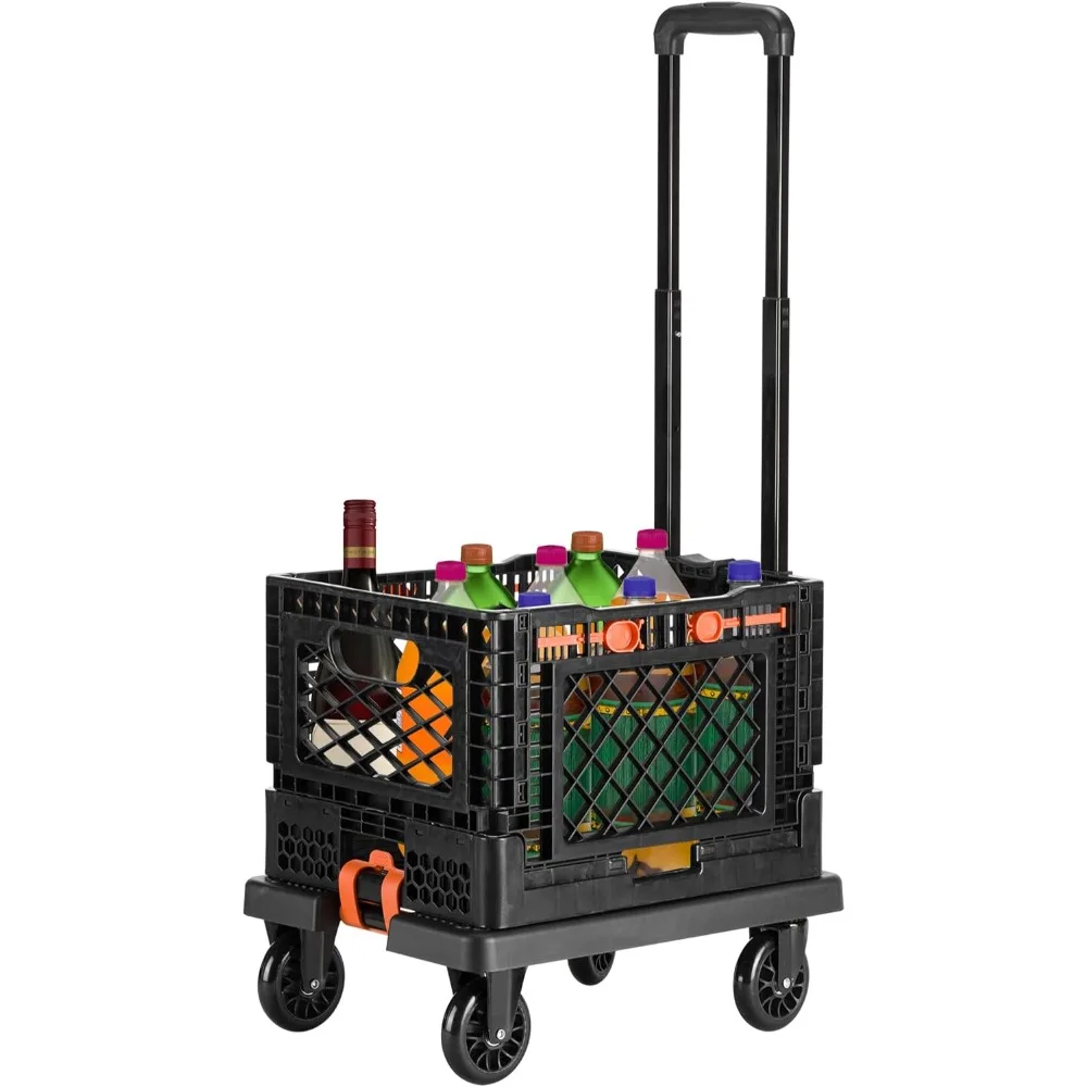 Folding Bag Truck with Transport Basket Can Carry 50 Kg (110 Lb) Rubber Wheel with Tension Belt with Canopy