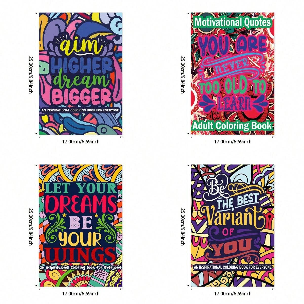 1PC Creative Words Coloring Book Drawings for Kids Teens Adults Creative Inspirational Stress Relief Relaxation 20 Pages