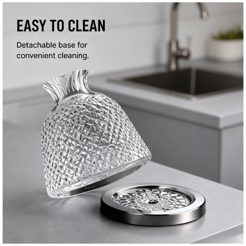 1500ml pointless crystal decanter with rotating base, lead-free red wine bottle, elegant decanter, suitable for family bar gifts