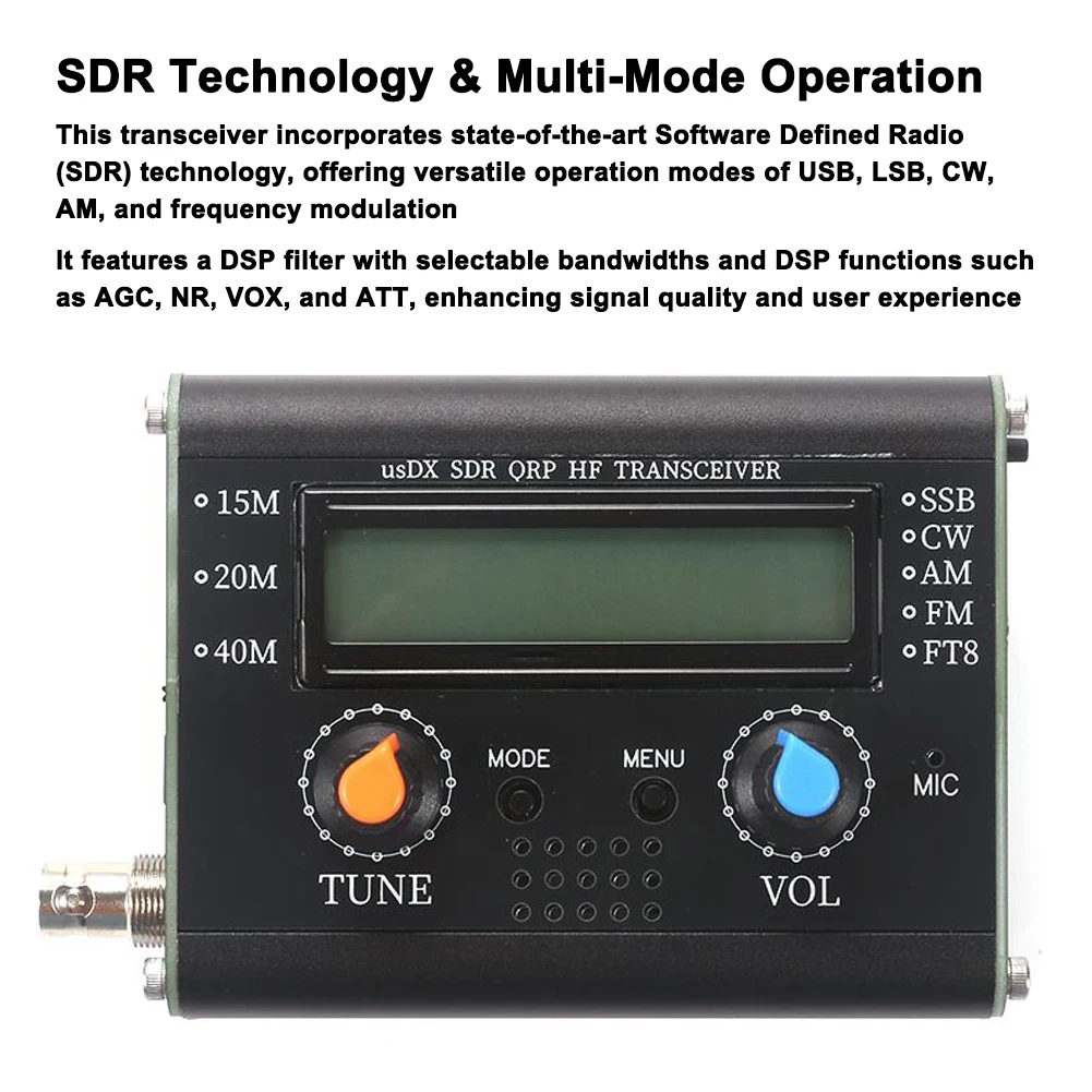 5W Usdx Sdr Qrp Transceiver QCX-SSB Naar Ssb 3-Band All Mode Hoogfrequente Transceiver Met Handheld Microfoon