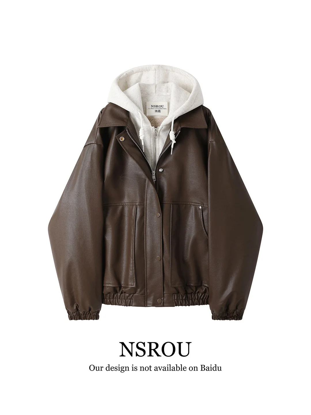 

Cool Leather Jaet Women's ort Sle Winter Faionable Padded Hooded Zipper Closure Color Versatile Casual Outerwear