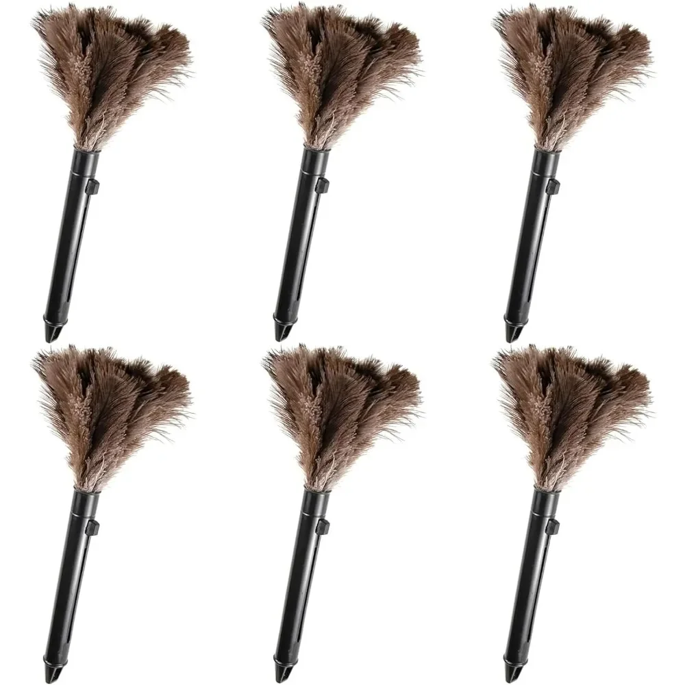 

Retractable Natural Feather Duster Anti Static Reusable Handheld Cleaning Tool for Keyboard Home Car Office 6 Pack