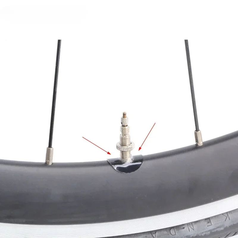4/10/28/60/80 Stück Fahrrad-Presta-Ventil-Dichtungsaufkleber für schlauchlose Ventile zur Behebung von Ventilleckagen – kein Kleber erforderlich, MTB-Werkzeug – Detail 4
