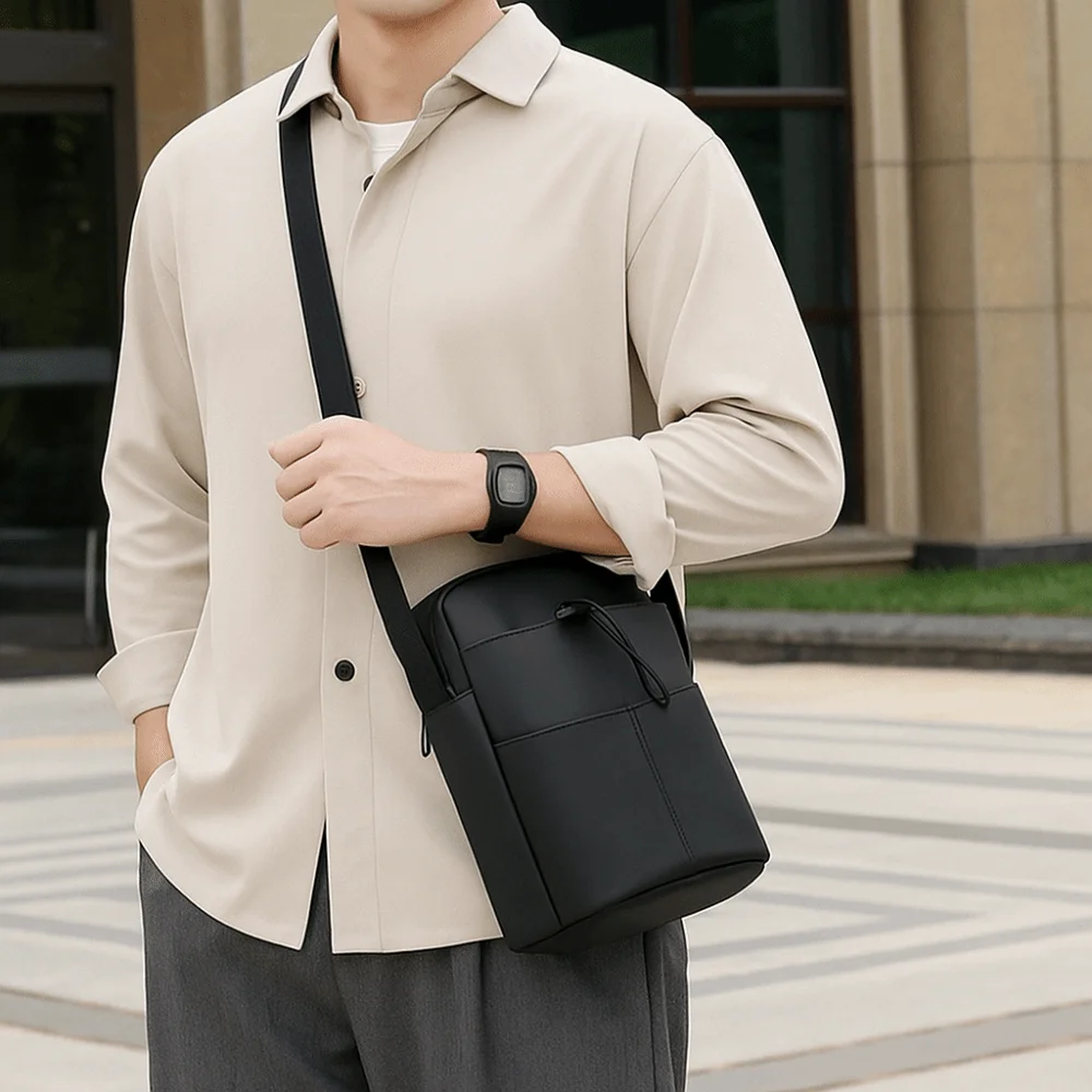 

Shoulder Strap Water Bottle Bag Nylon Quick Drying Water Bottle Holder Drawstring Open To Waterproof