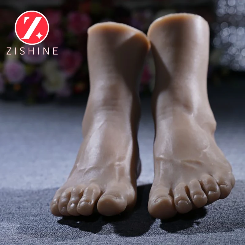 

Lifelike Male Foot Model Soft TPE Mannequin Feet Fetish For Nail Practice Footjob Painting Shoes Sock Display Sketch Salon 4401