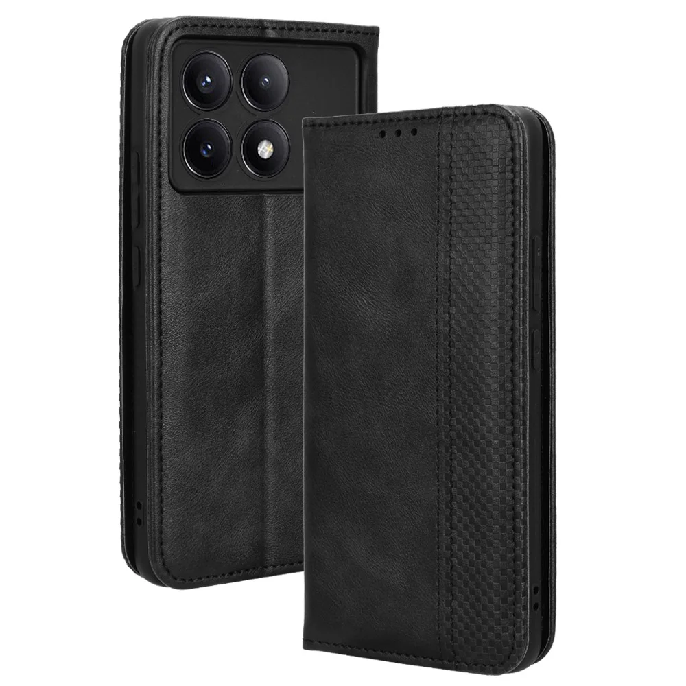 Flip Retro Style Leather Magnetic Closure Phone Cover For Xiaomi Redmi K70 Pro 6.67 inch Card Slot Wallet Fall prevention Case