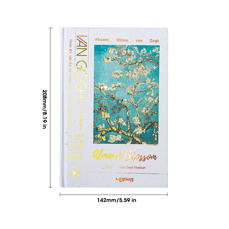 Imagem -06 - Gilding Capa Dura Van Gogh Pinturas Capa a5 Notebook96 Folhas 192 Páginas Tipos Páginas Internas Office Student Diary Qp23