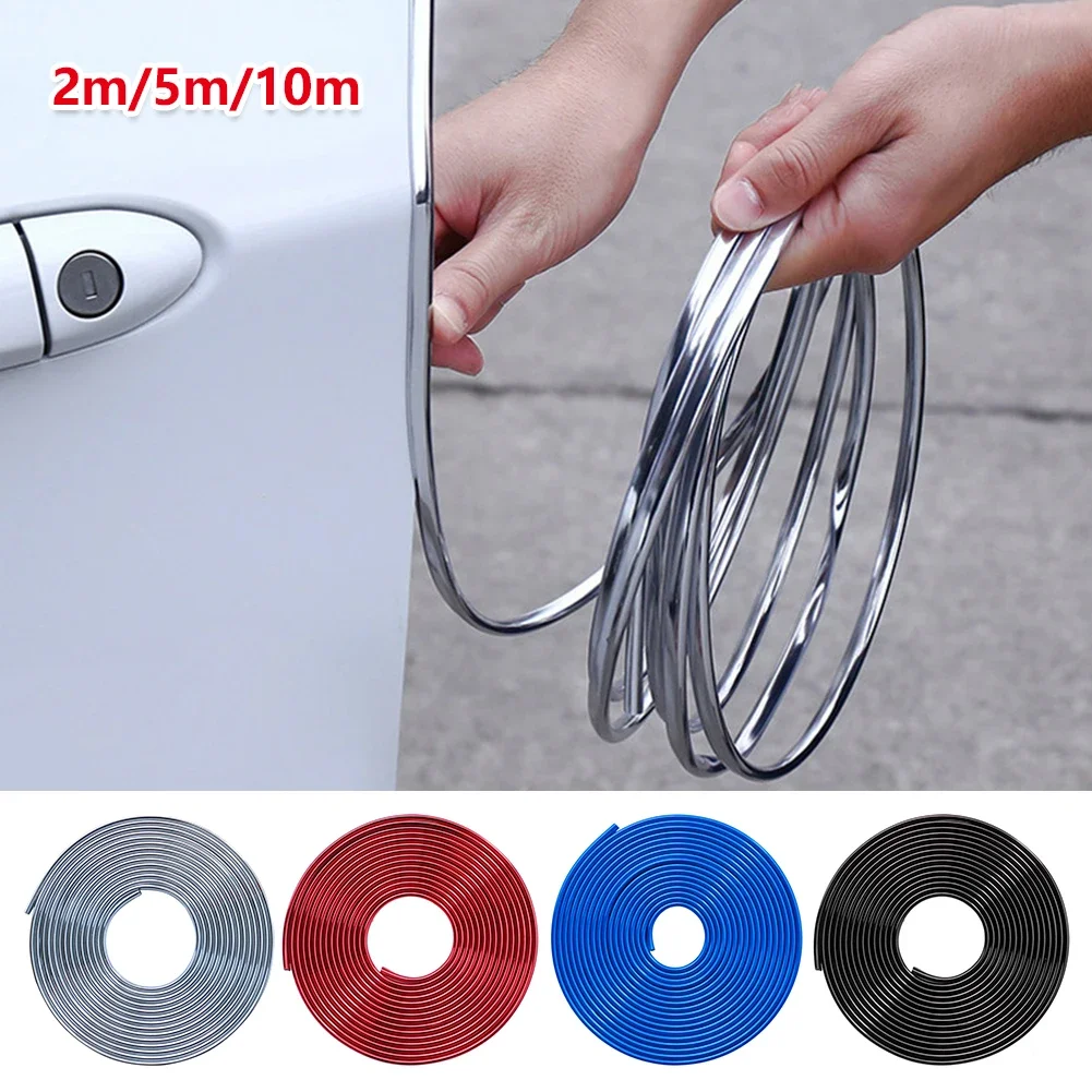 2/5/10M Car Door Edge Protection Strip Noise Isolation Chrome Sealant Strips Car Door Seal Strip Sound Insulation Door Protector