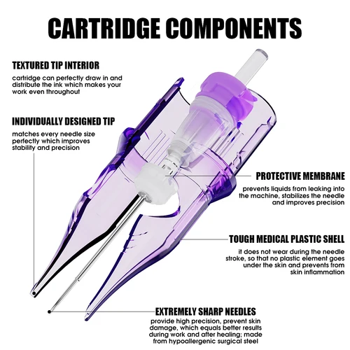 Imagen 2 del producto Agujas de cartucho de tatuaje Mast Pro2, aguja de maquillaje artístico RL/RS/RM/M, 20 piezas desechables para maquillaje permanente o suministros de tatuaje de arte corporal