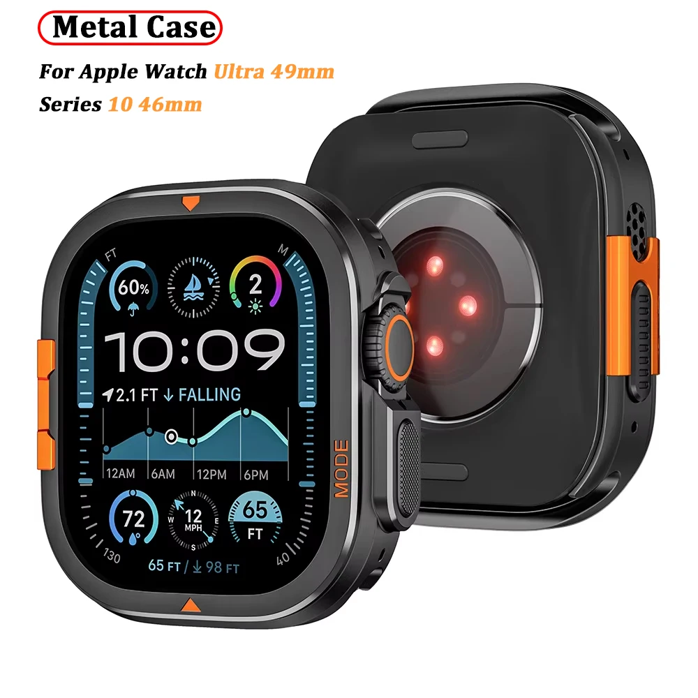 

Роскошный металлический корпус для Apple Watch Ultra 49 мм, чехол серии 10, 46 мм, чехол из алюминиевого сплава для IWatch 10, 46 мм, ультра 49 мм, рамка-бампер