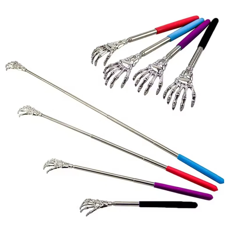 ポータブル伸縮式背かき器 ステンレス鋼製伸縮式背かき器 人間とペットの両方用 伸縮式背中マッサージ器