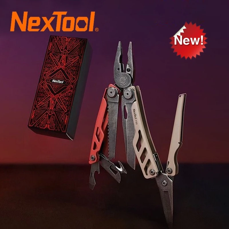 2025 New NexTool Flagship Pro F30 Multitool Pliers 16 in 1 Multi Tool EDC Outdoor Camping Equipment Red-Brown
