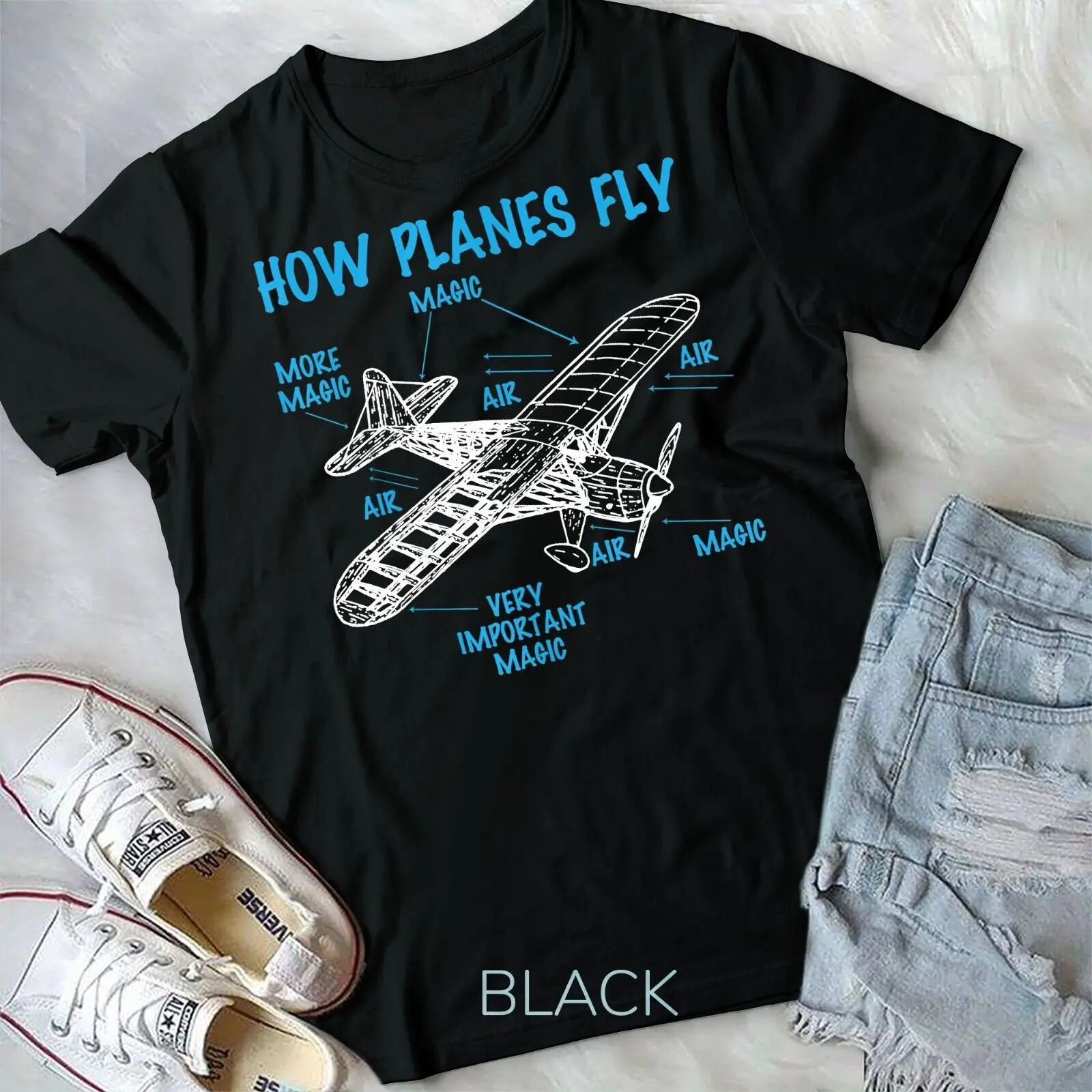 How Planes Fly Funny Aviation RC Plane Lover Pilot T-Shirt Unisex T-shirt