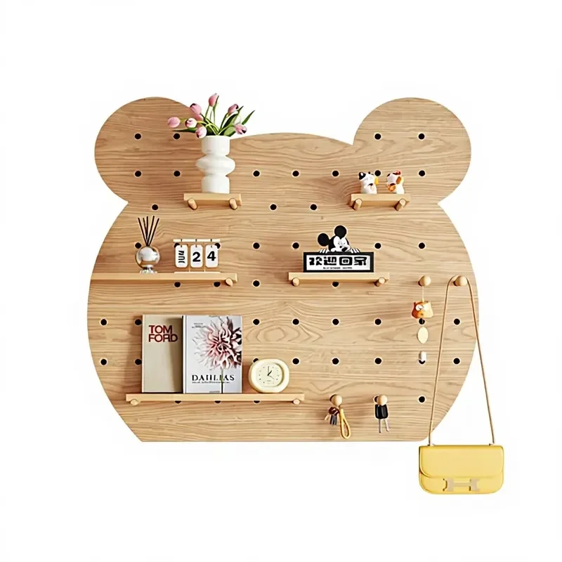 Wooden nail board wall-mounted storage rack Customized environmentally friendly orifice plate with accessories, suitable for