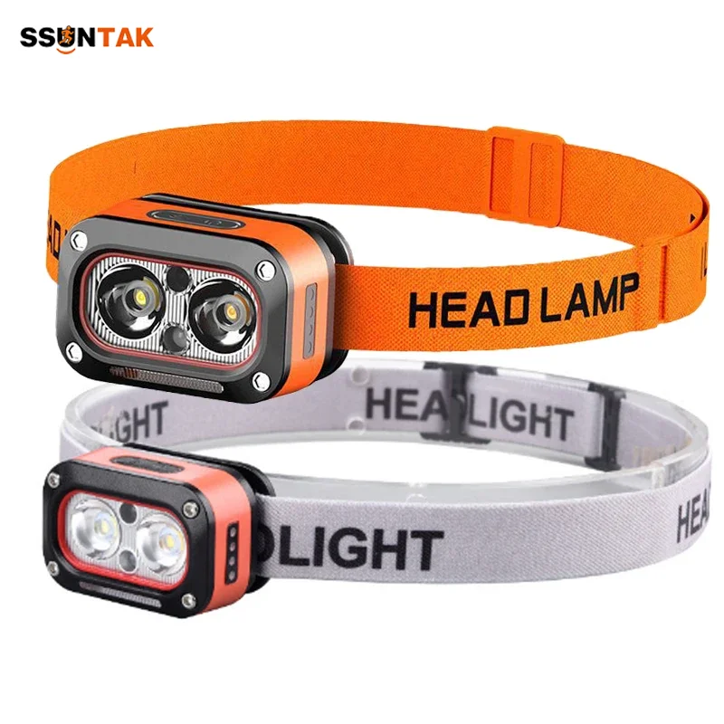 

SSUNTAK Rechargeable Super Bright Headlamp Portable Motion Sensor LED Headlamp-Waterproof for Camping,Hiking,Fish Run Repairing