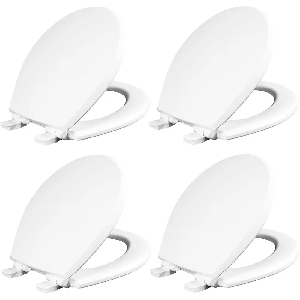 

Сиденье для унитаза Cassel с плавным закрыванием, легко чистится, нескользящее, из высококачественной древесины, простая установка, сделано в США, круглое, белое, 4 штуки в упаковке