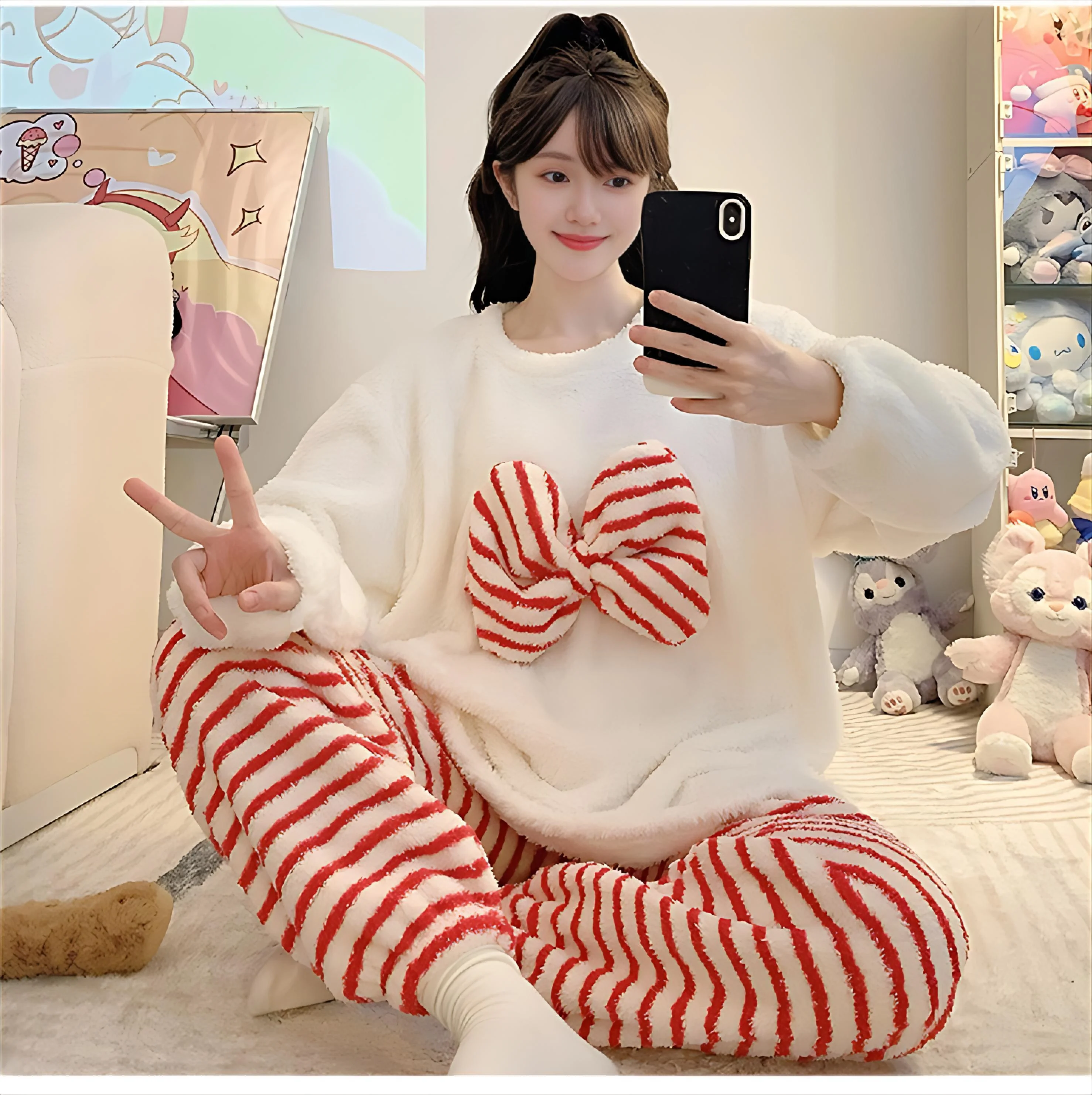 

Женские пижамные комплекты из микрофибры, белые, эластичные, с пуговицами, круглым вырезом, рукавом три четверти, длинные, осенние, женские