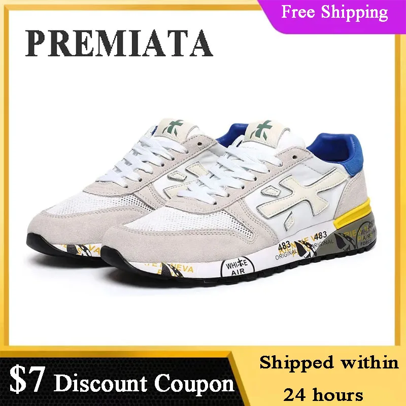 PREMIATA Men's Sneakers Outdoor Sport Fashion Luxury Design Breathable Waterproof Multi-color Element Trend Lace-up Casual Shoes