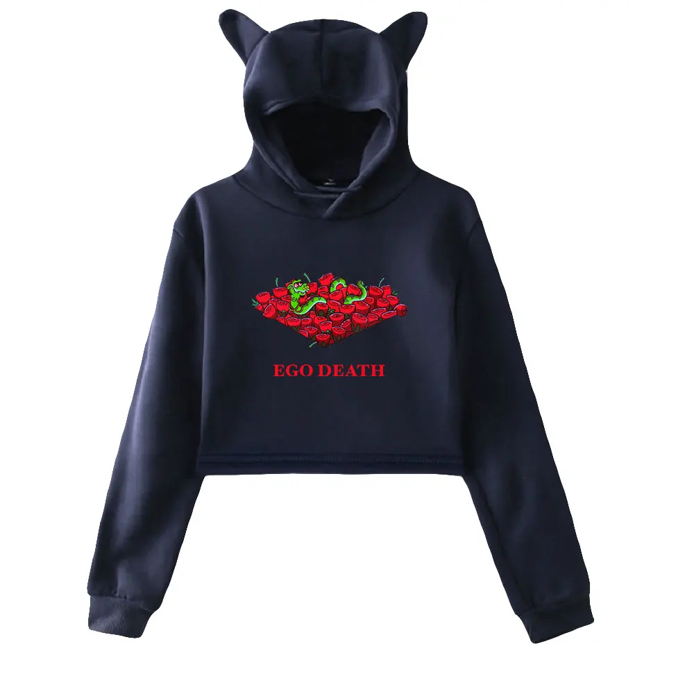 Ty Dolla Sign Ear Hoodie Women Long Sleeve Cropped Sweatshirts Female Casual Streetwear Crop Tops