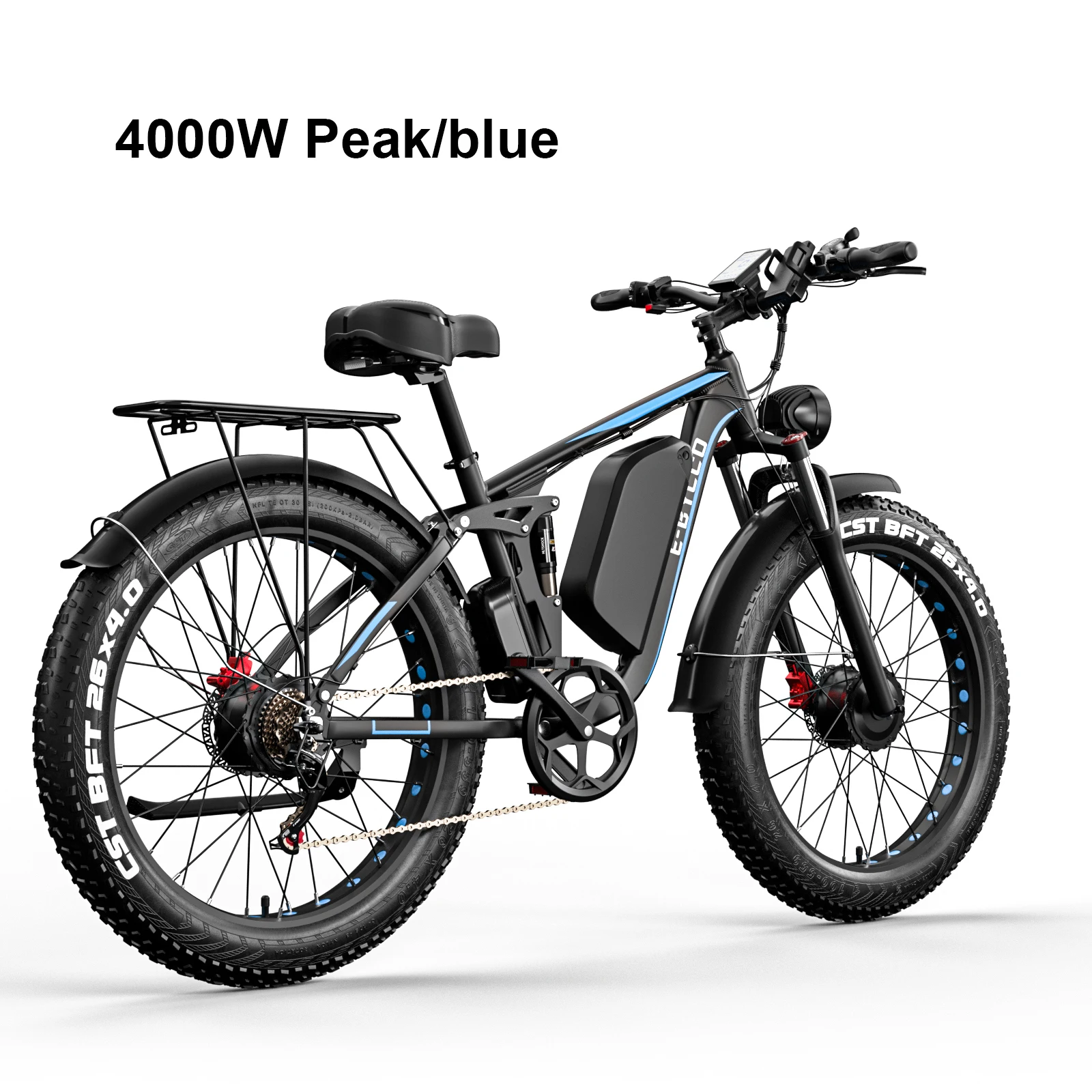 EBYCCO EB7PRO 26 Zoll 52V 23AH Vollgefedertes Langstrecken-E-Bike für Erwachsene im Offroad-Bereich