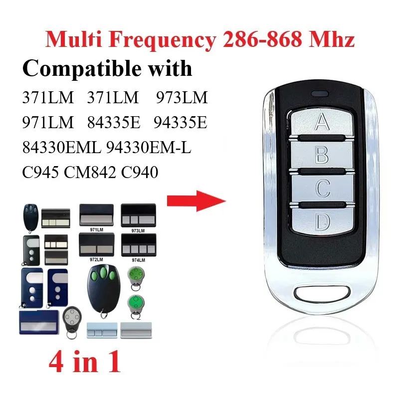 Controle Remoto Multi-Freqüência Universal para Porta de Garagem, Rfid Copiadora Duplicadora, Controle de Portão, 280-868MHz, 433MHz, 315 MHz, 390