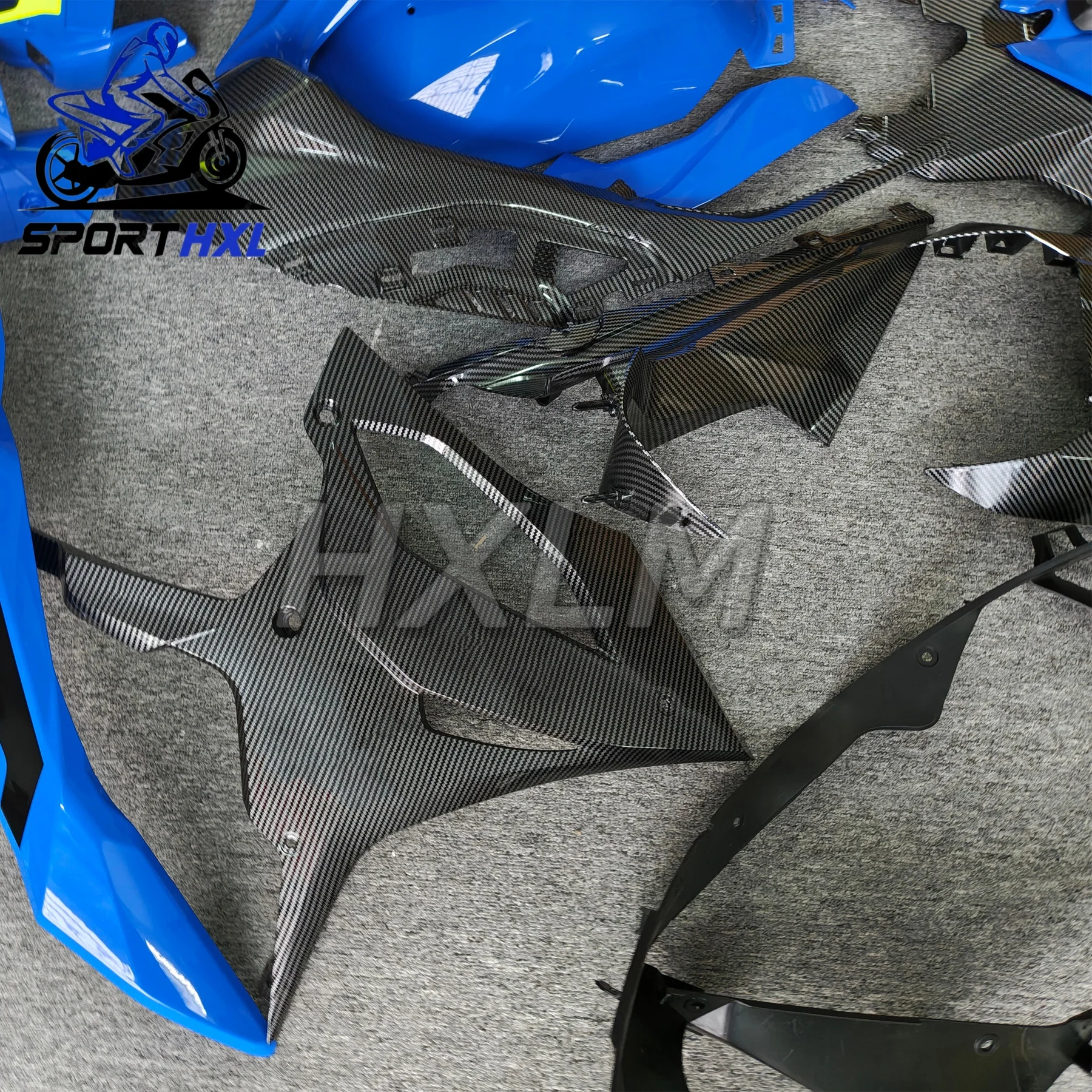 For BMW S1000RR M1000RR 2025 2026 Carbon Painted Look Motorcycle Fairing kit Body Blue and Yellow view 6