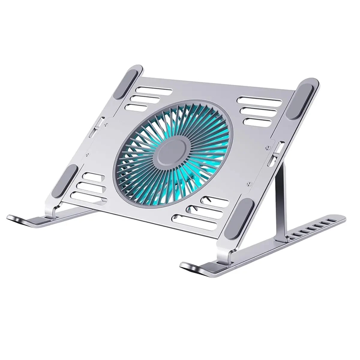 【CYBER MONDAY】Portable Laptop Cooling Stand, 3-Speed Quiet Powerful Fan Cooler Fits 17.3 Inch Laptop Silver