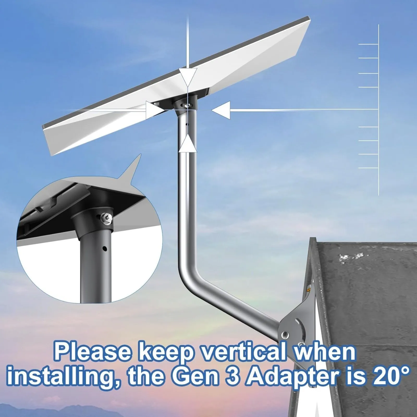Adjustable Starlink Gen 3 Mount Bracket Starlink Mounting Kit for Van Wall Roof