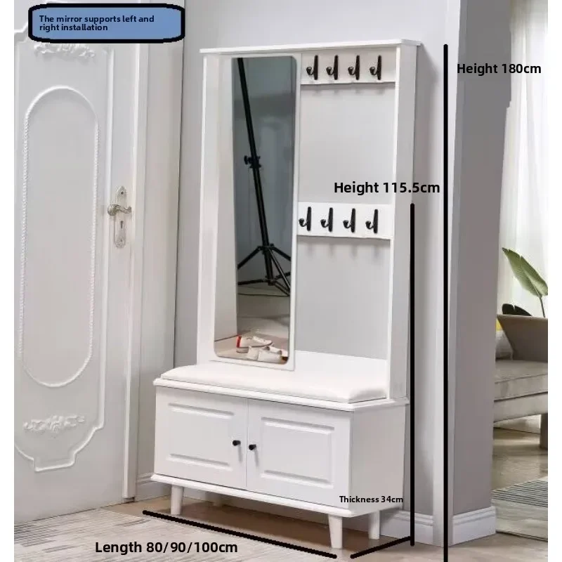 Hanging hanger with mirror, European-style foyer cabinet, entrance partition, simple and modern shoe cabinet, coat cabinet
