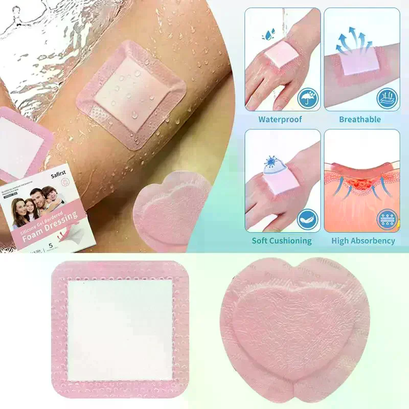5Pcs/box Bedsore  Pad Thin Soft Ulcer   Patch Hydrocolloid Adhesive Wound Dressing Breathable Sweat Resistant