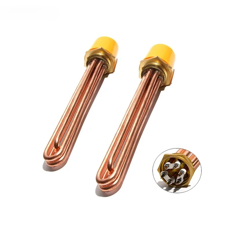 for 110V 220V 380V Copper Electric Water Boiler Pipe 3KW 6KW 9KW 12KW Solar Immersion Heat Resistance Element for Bathroom