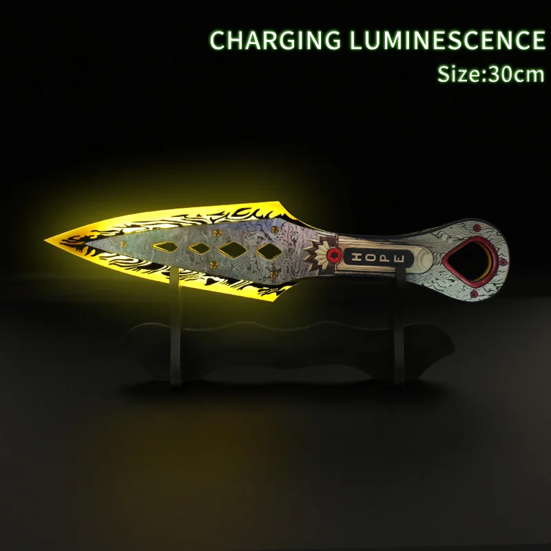 30cm Apex Legends Heirloom Wraith Kunai Luminous Weapon Model Acrylica Charge Glow Cosplay Anime Figures Collection Toy for Boy