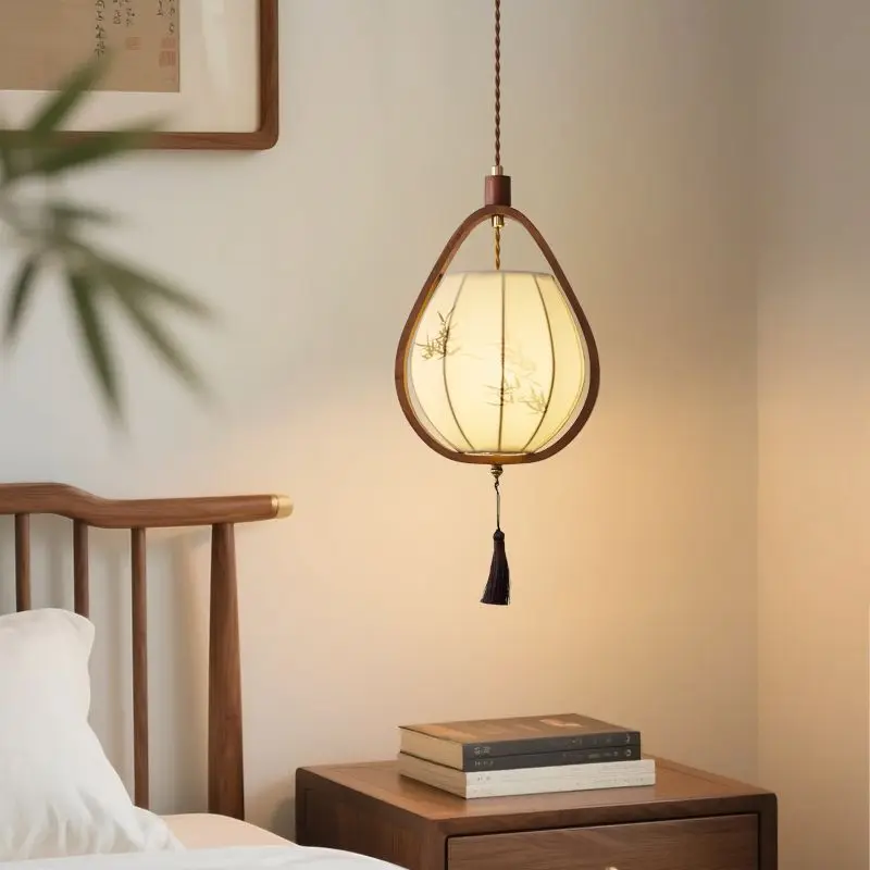 

Song Dynasty aesthetics Chinese style medieval style bedroom bedside chandelier bar entrance aisle log wind