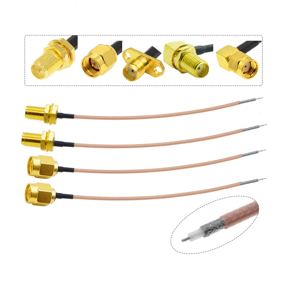 1pcs Single End SMA Female to PCB Solder Pigtail RG316 Cable for WIFI Wireless Router GPS GPRS Low Loss Jack Plug Wire Connector