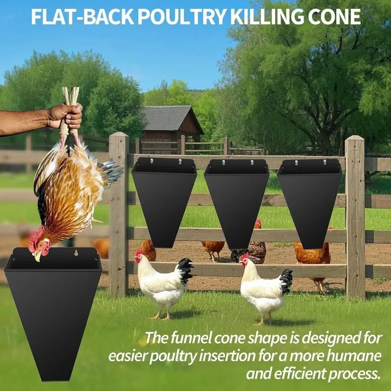 Poultry Restraining Funnel Wall Mount Cone Tool For Farm Chicken Processing Humane Efficient Livestock Handling Equipment