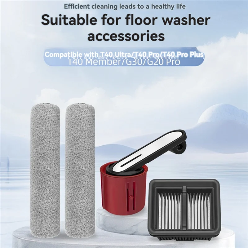 ABZA-5PCS Bürstenwalze Andhepa Filter Fordreame T40 Ultra/T40 Pro/T40 Pro Plus/T40 Mitglied/G30/G20 Pro Staubsauger Zubehör