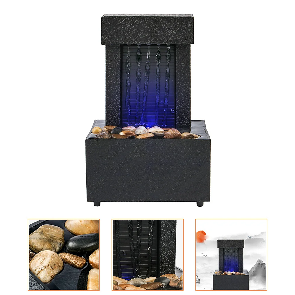 

1 set Desktop Fountain Creative Chinese Style Bonsai Mini Waterfall Indoor Decor Tabletop Zen Relaxation Fountain For Office