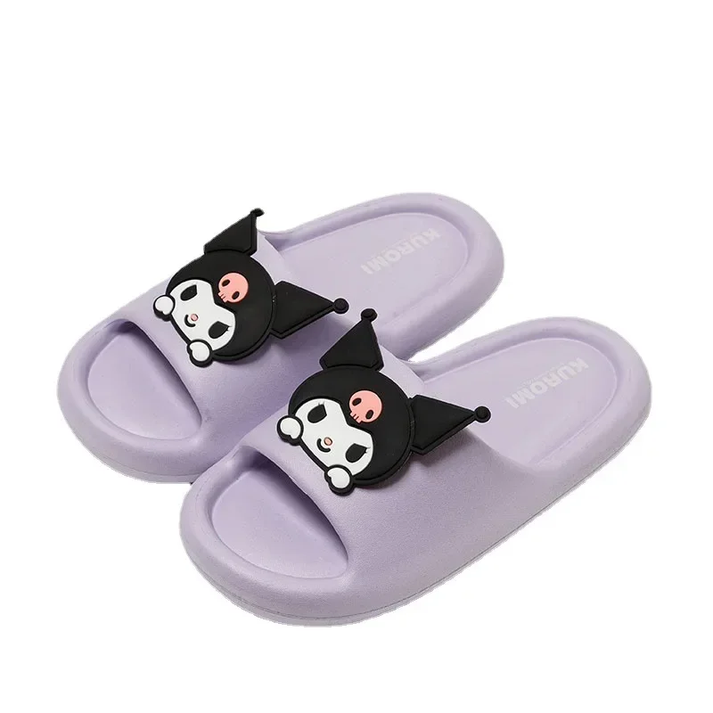 

Anime Kuromi Girls Non-Slip Bathroom Shower Sandals Cloud Slippers Home Pillow Slippers Kids Beach Slippers