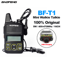 BAOFENG BF-T1 Original Mini Walkie Talkie T1 Small Portable Two Way Radios 5W UHF 400-470MHz 1500mAh FM Radios Waiter Interphone