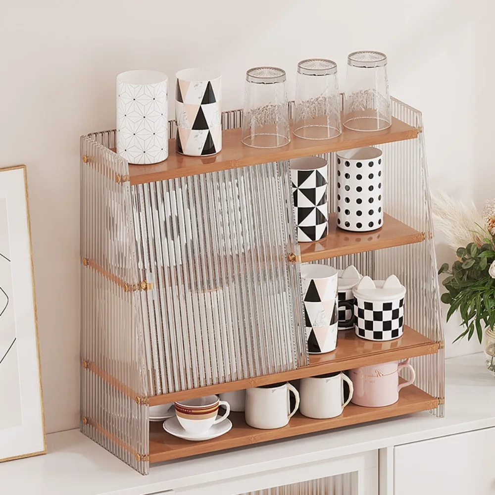 

Transparent Desktop Storage Rack Home Office Desk Cup Sorting Rack Cosmetics Storage Rack Drawer Style Home Decor Accessories