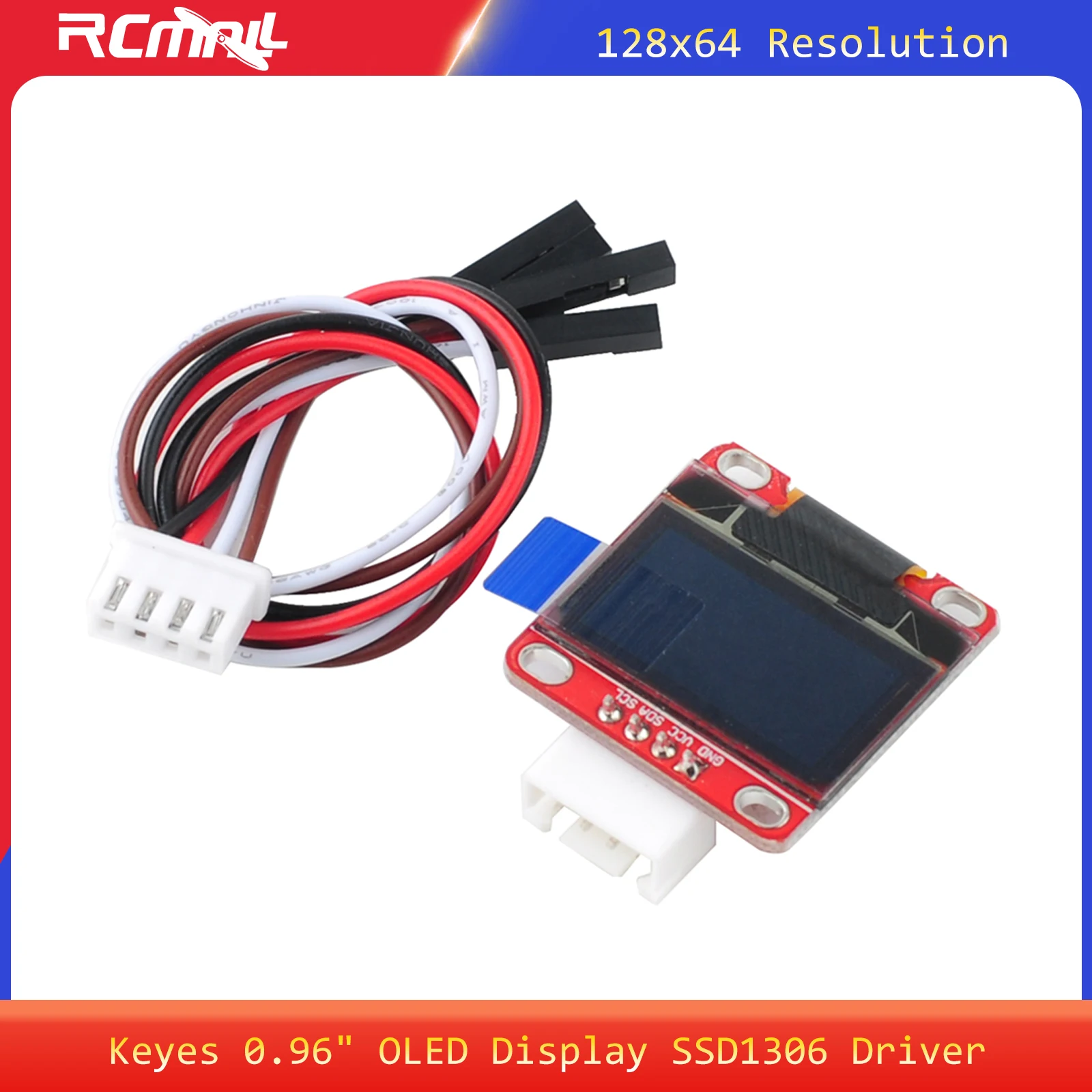 keyes-096-display-oled-ssd1306-driver-128x64-resolucao-iic-comunicacao-modulo-de-exibicao-lcd-cabo-4p-compativel-com-arduino