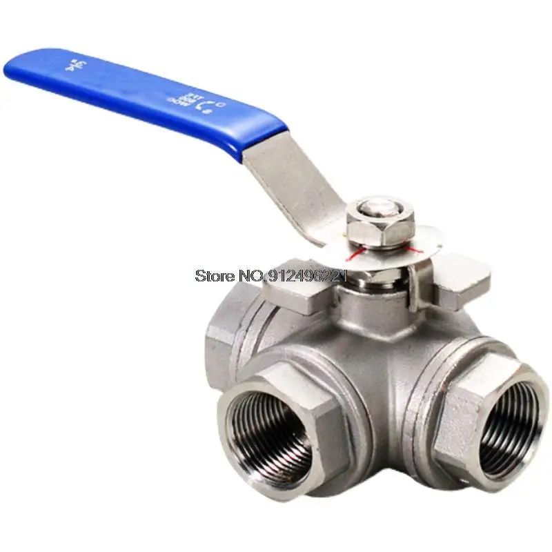 DN10 DN15 DN20 DN25 DN32 DN50 Stainless Steel 304 BSPT Male Thread 3/Three-Way Ball Valve T/L Type 1/4