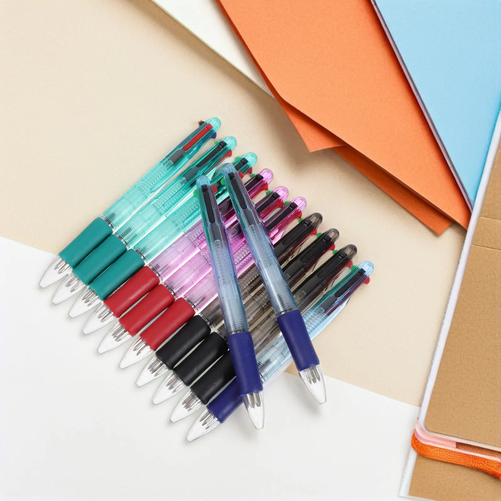 

24Pcs Multicolor Ballpoint Pens 0.7mm 4-in-1 Retractable Colored Ink Pens for Office School Journaling Multicolor Pen Set