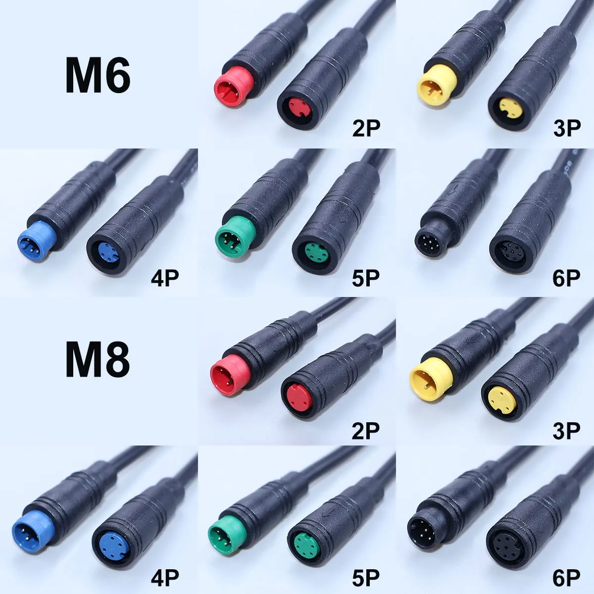 M6 M8 Wasserdichtes Kabel 2/3/4/5/6 Pin Stecker-Buchse Elektrofahrrad-Verbindungskabel E-Bike Display-Kabel Sensor-Verbindungskabel – Detail 7